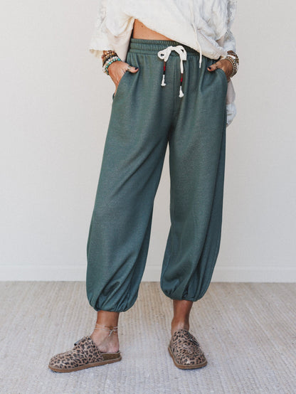 The Nest Laid Back Love Jogger Pants - Two Tone Olive