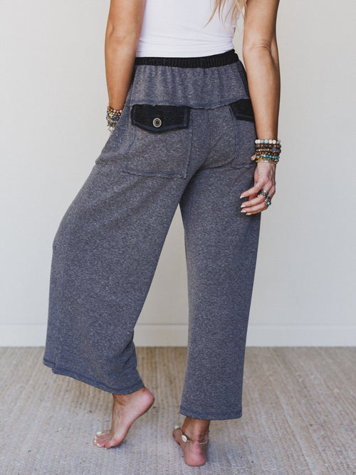 The Nest Jodi Wide Leg Pants - Black