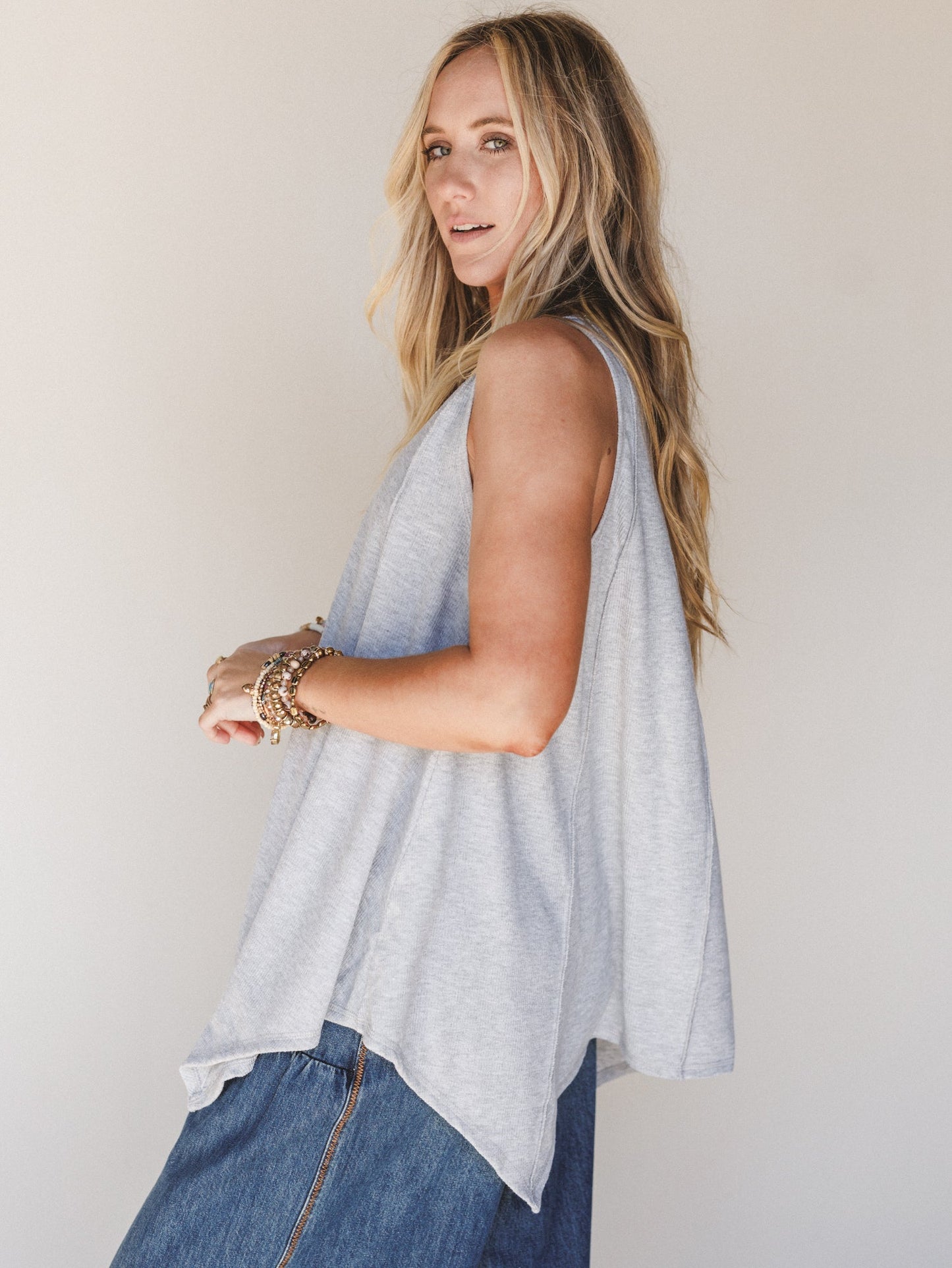The Nest Drift Away Top - Heather Gray