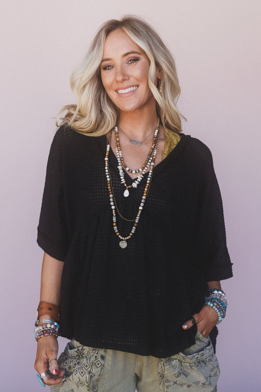 The Nest Lush Drift Top - Black