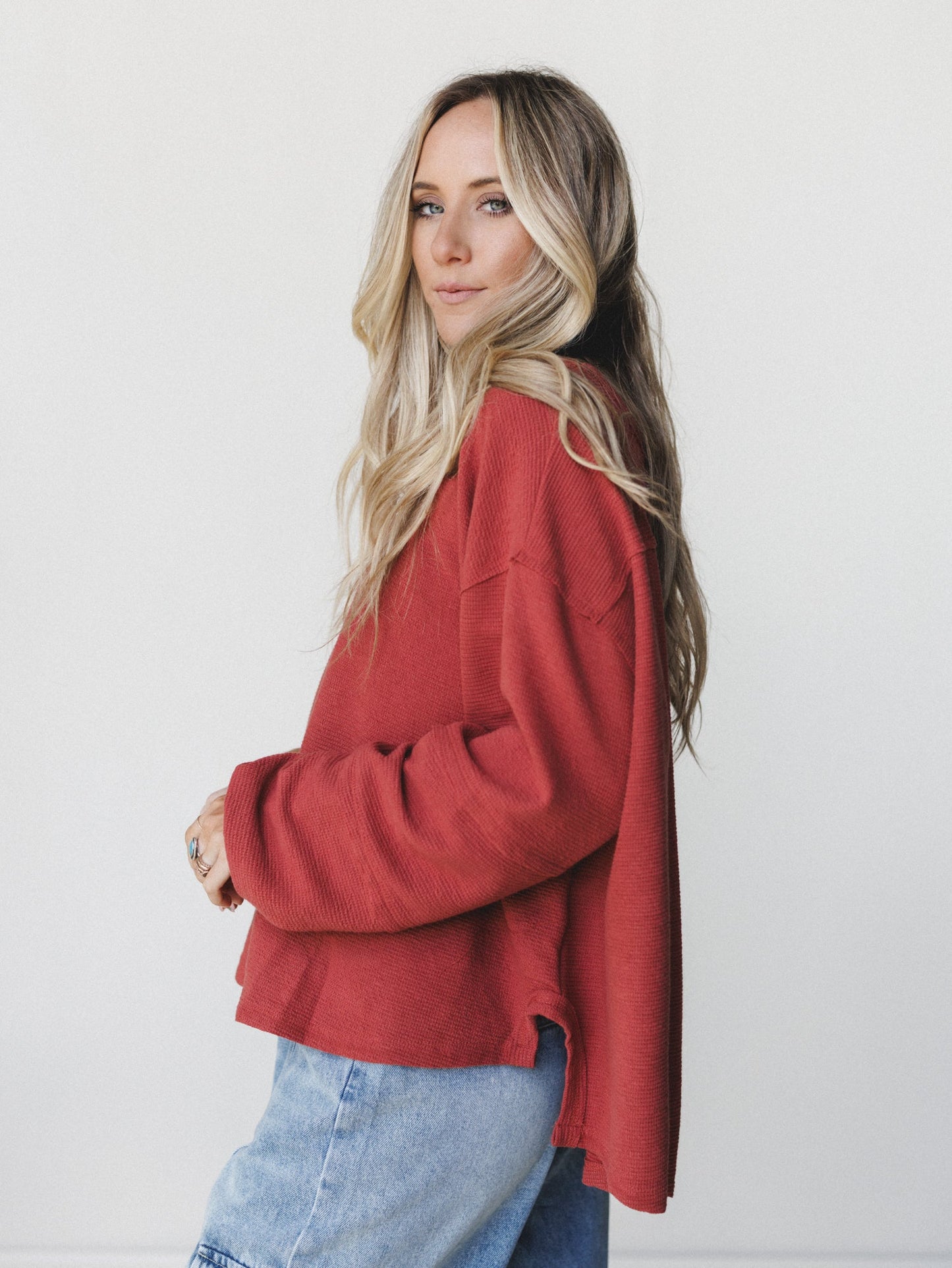 The Nest Essential Sweater Top - Marsala