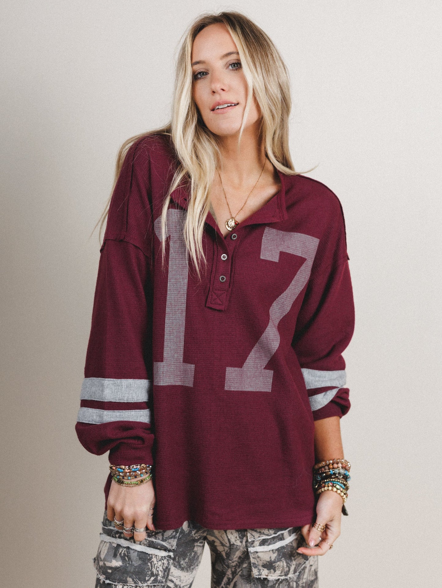 Home Team Long Sleeve Top - Burgundy