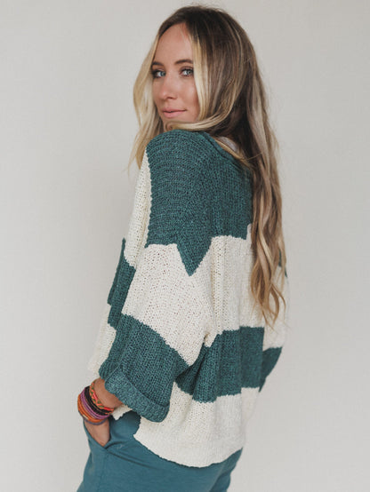 Sandy Stripes Sweater - Ash Jade