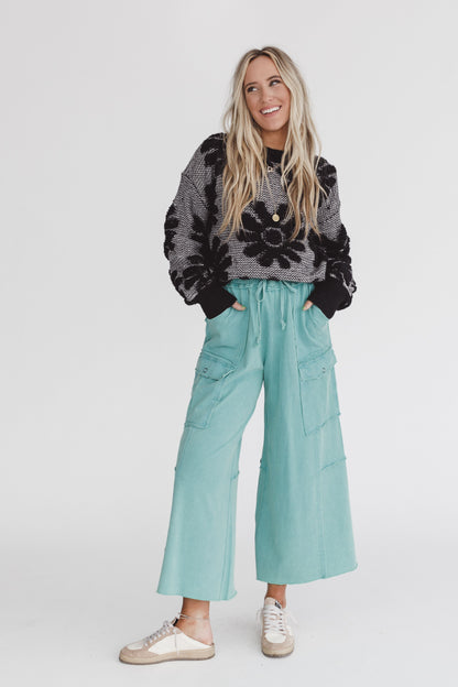 Game On Cargo Wide Leg Pant - Green