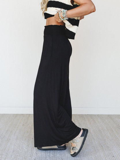 Comfort Above Wide Leg Pants - Black