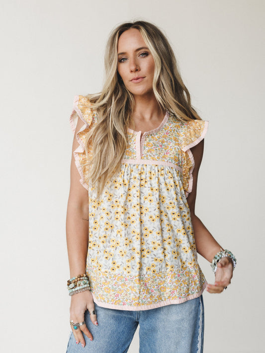 Meadow Maze Blouse - Sunflower Yellow