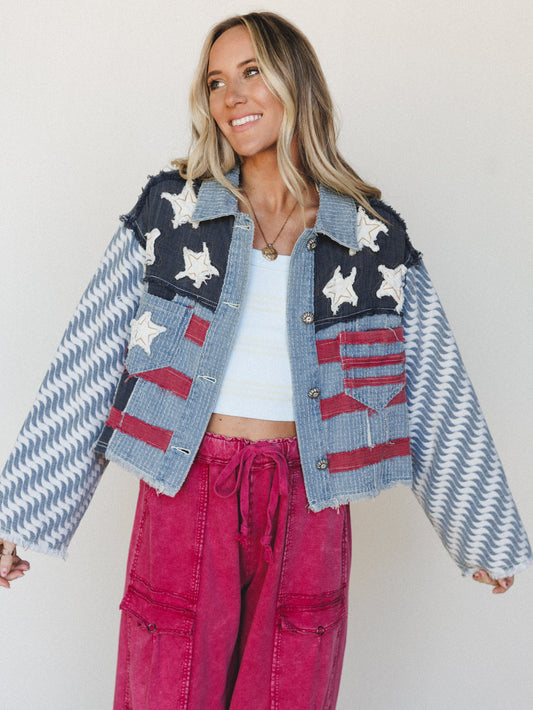 American Pride Jacket - Denim Multi