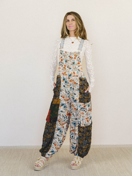 Life in Bloom Overalls - Natural Multi