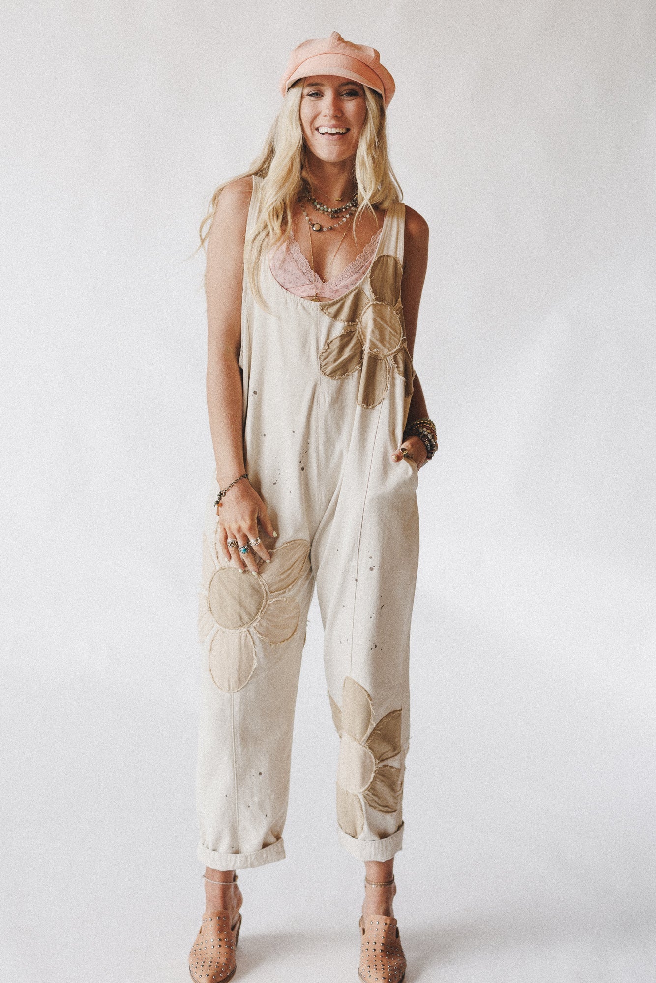 Wild Wish Patchwork Jumpsuit - Natural
