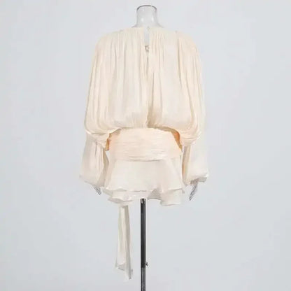 Women's A-Line Mini Dress with Long Sleeves & Empire Waist