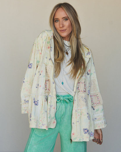 Sweet Energy Shacket - Cream Floral