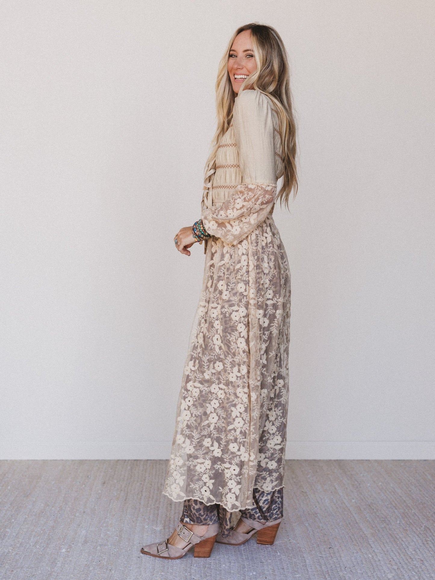 Untamed Muse Long Sleeve Duster - Taupe
