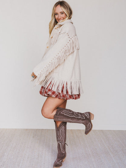 Lolo Fringe Jacket - Cream