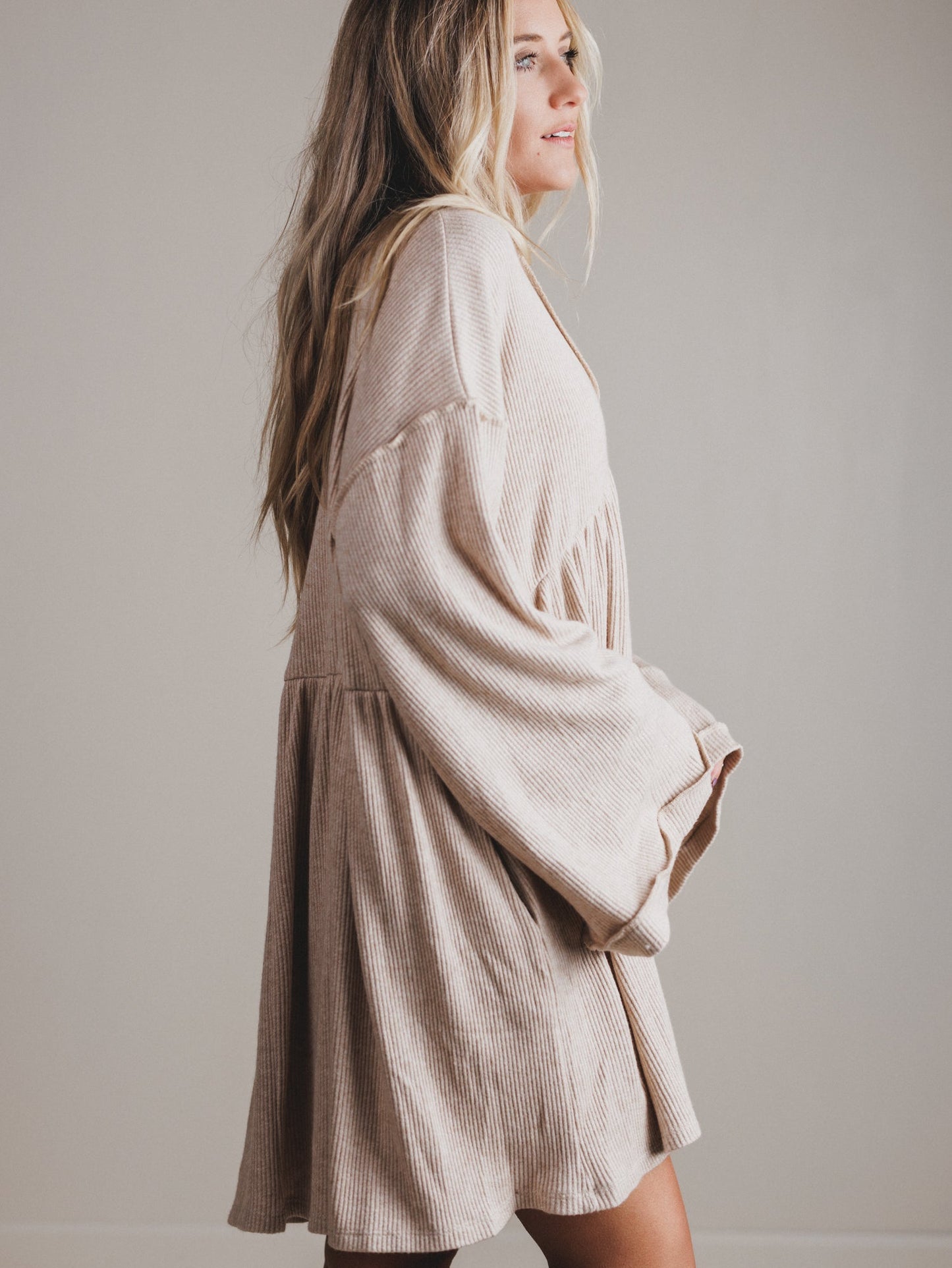 The Nest Carefree Mini Dress - Stone
