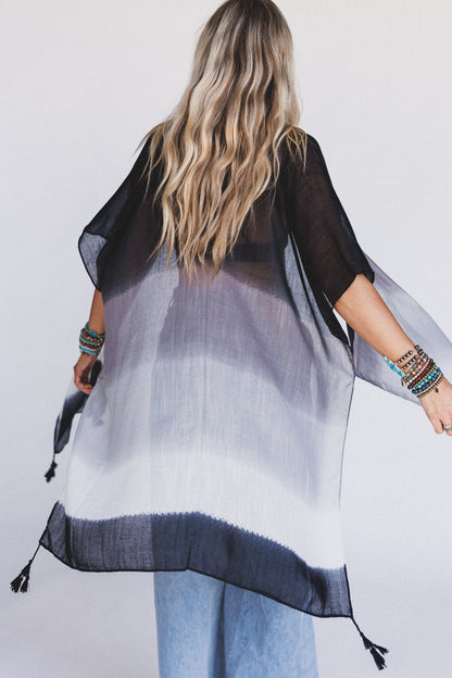 Sienna Soul Ombre Kimono - Black