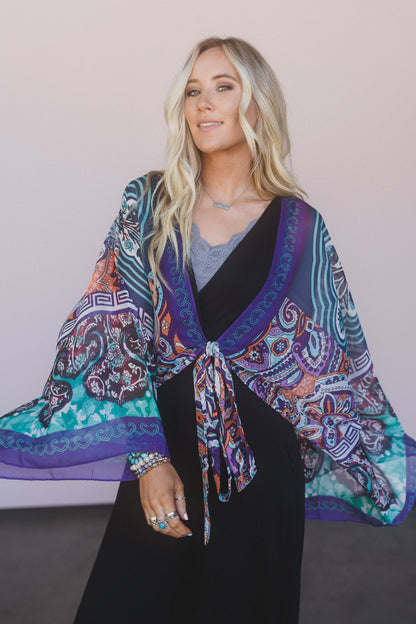 Blooming Mosaic Wrap - Blue Multi