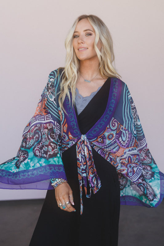 Blooming Mosaic Wrap - Blue Multi