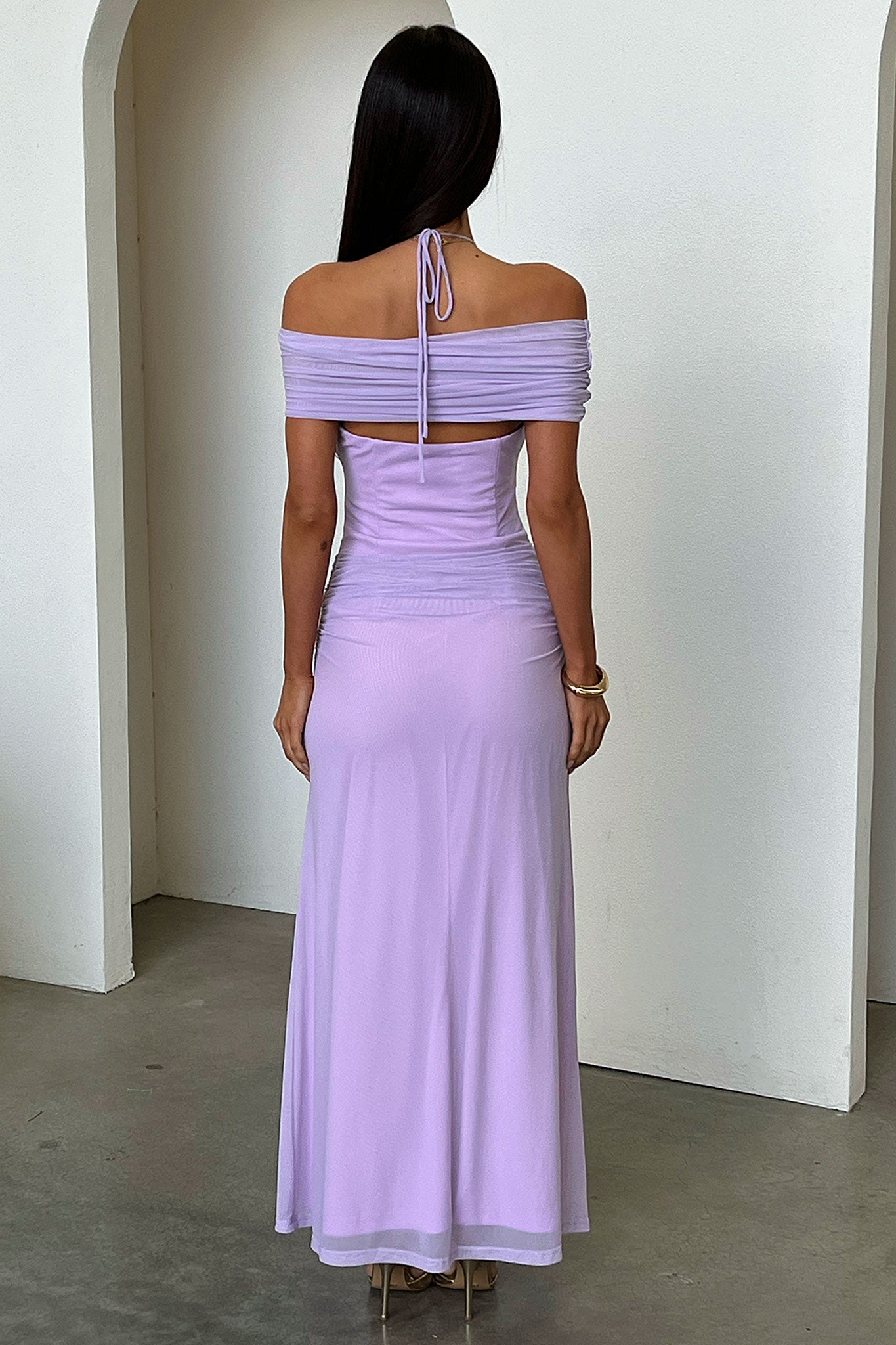 Ellie Halter Neck Maxi Dress - Purple