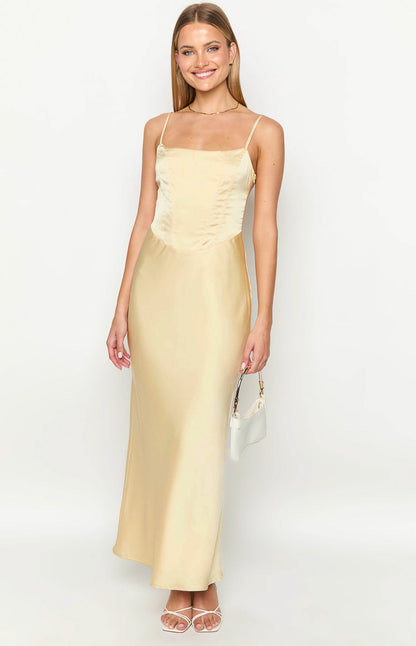 Heartbeat Yellow Maxi Dress