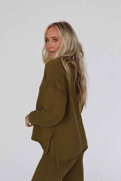 Sierra Slumber Waffle Knit Set - Olive