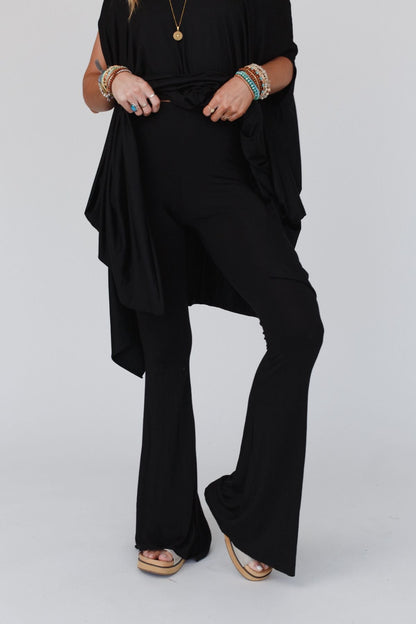 Wren Tunic and Cher Flare Set - Black