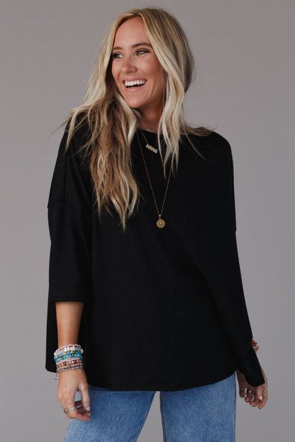 The Nest Cozy Cool Oversized Tee - Black