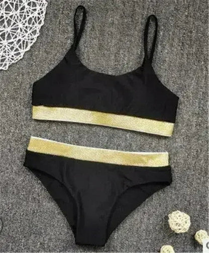 Two-Pieces Sexy Women Sequined Crystal Bikini Set Ladies Rhinestone