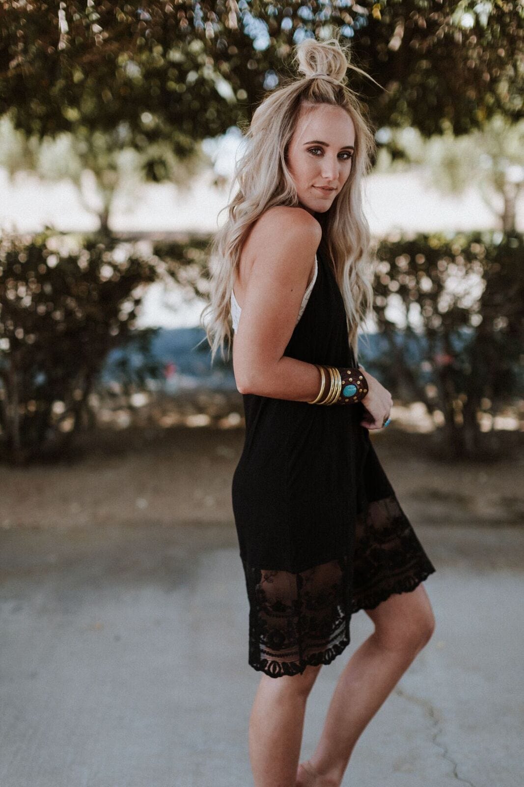 Prima Lace Hem Slip - Black